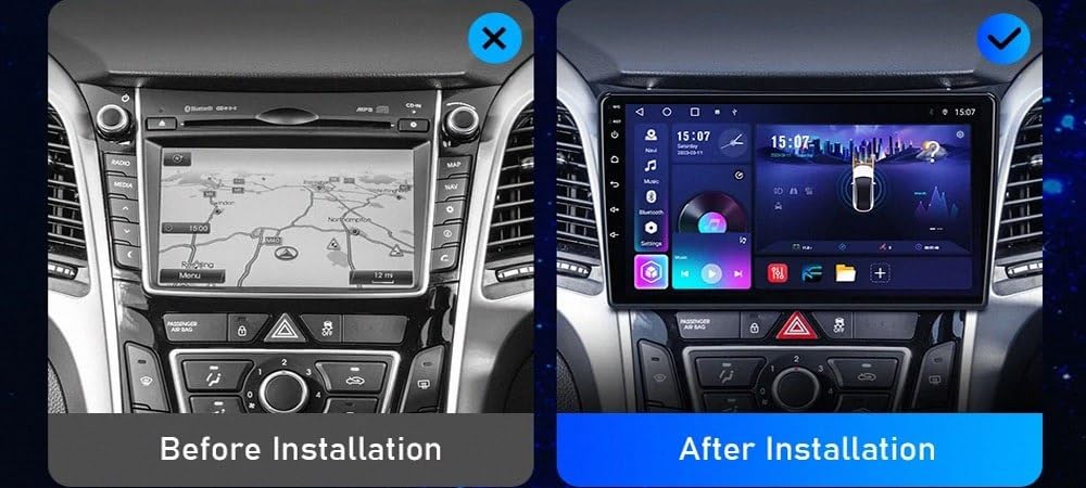 Táctil de Navegación GPS para Hyundai i30 II 2 GD 2011-2017 9 Pulgadas Android 15 Autoradio Mirror Link SWC para, 4 Core 2G+64G