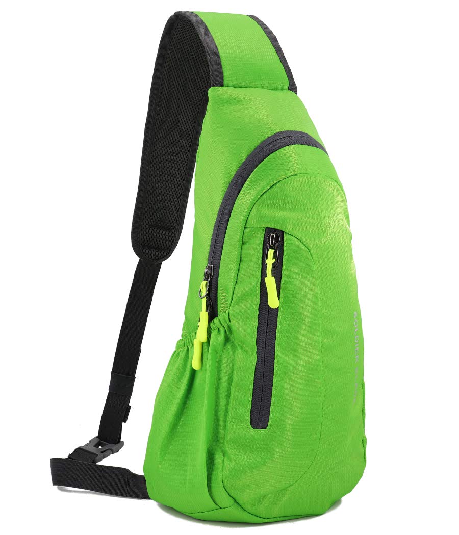 Gisdanchz Borsa a Spalla Uomo, Marsupio Sportivo Uomo Running Borsa Moto Chest Bag Mini Sling Backpack Rucksack Impermeabile Zaino Monospalla Borsello Tracolla Borse Ragazza Borsello, Verde