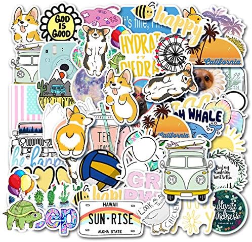 50 Pack Vsco Cute Stickers,Stickers for Water Bottles and Laptop Perfect for Hydro Flask iPhone MacBook Teens Girls Party Supplie Patches Decal