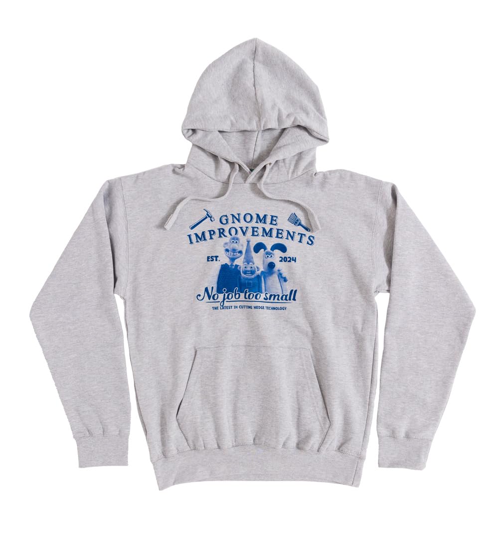 Wallace and Gromit Vengeance Most Fowl Gnome Improvements Grey Marl Hoodie