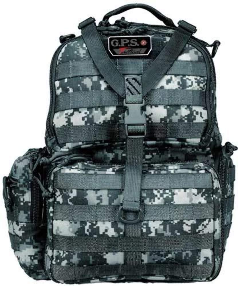G.P.S.Tactical Range Backpack, 3 Handguns Capacity, MOLLE Webbing, Durable Waterproof Stain-Resistant Shooting Tactical Gear