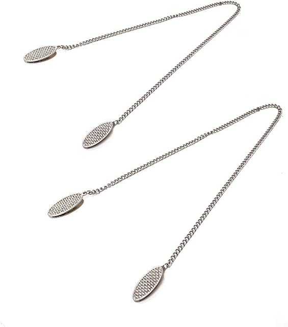 Honbay 2PCS Silver Metal Bib Napkin Chains Clips Holders for Dining