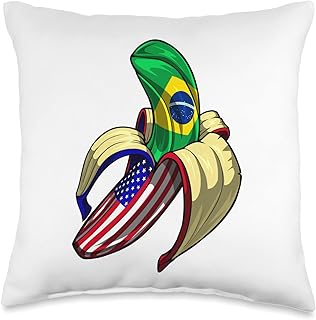 Brazil Flag Brazilian Banana Throw Pillow