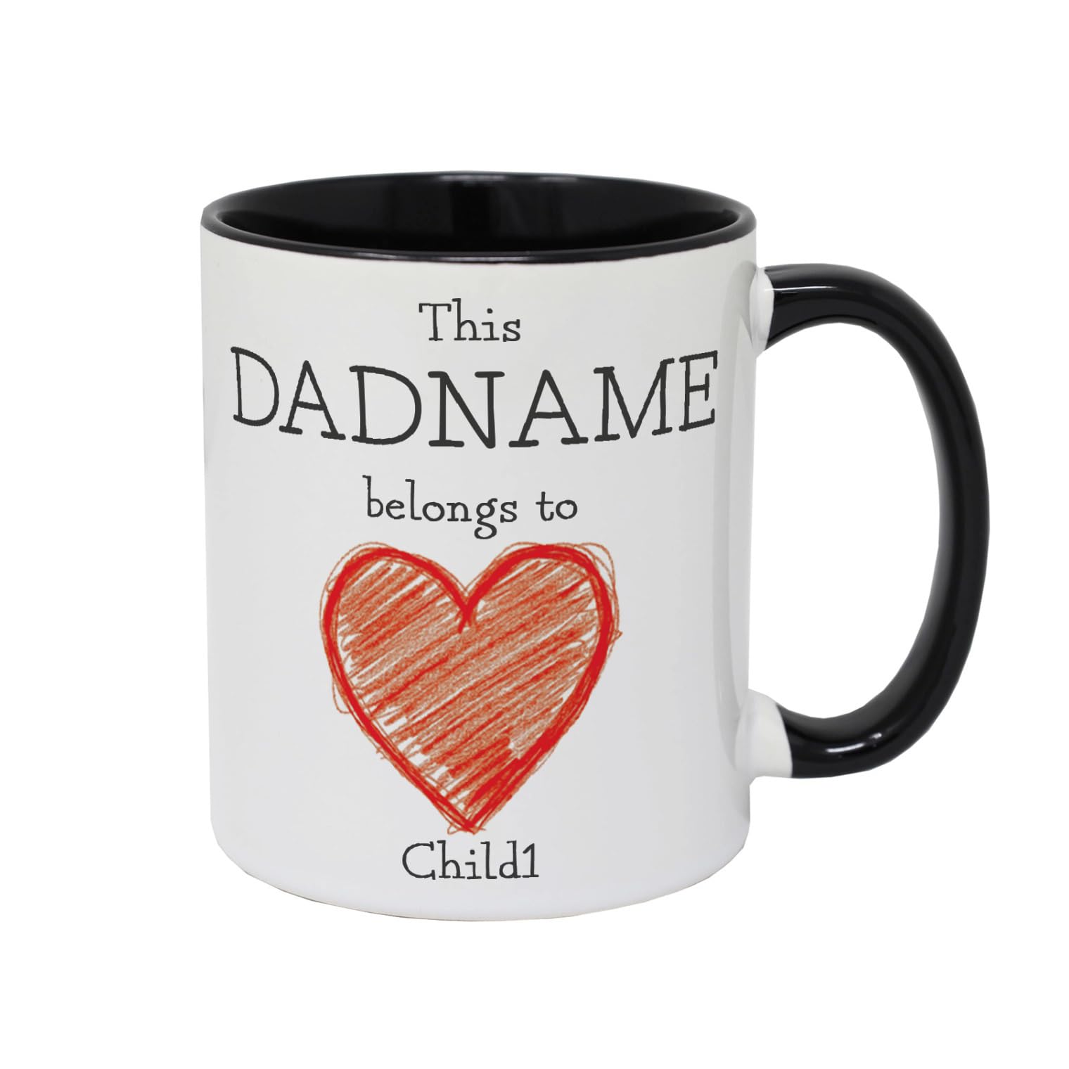 Personalised Daddy Child Mug - Dad Mug from Children – This Daddy Belongs to Thoughtful Ceramic Coffee Mug for Father’s Day - 11oz White Mug - UK Handmade Gift
