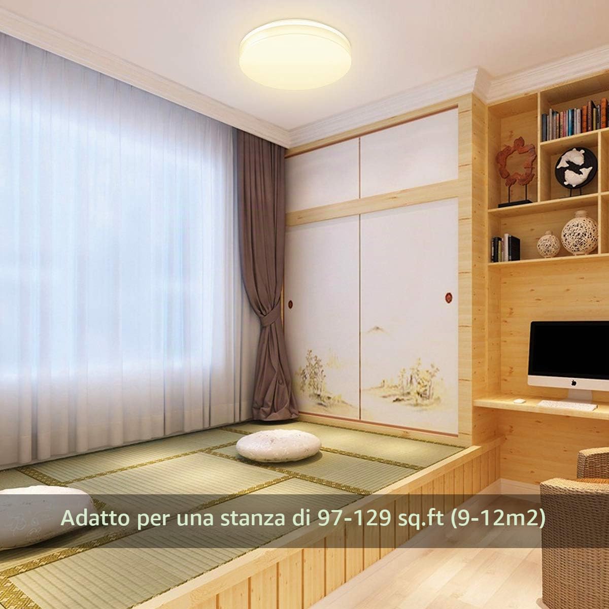 Lepro Plafoniera LED Soffitto 1500lm 15W(=100W), 3000K IP54， 2Pcs | Lampada da Bagno, Angolo di 115°, Lampada da Soffitto Protegge Occhi per Cucina, Camera da letto Sala, Soggiorno, Ufficio
