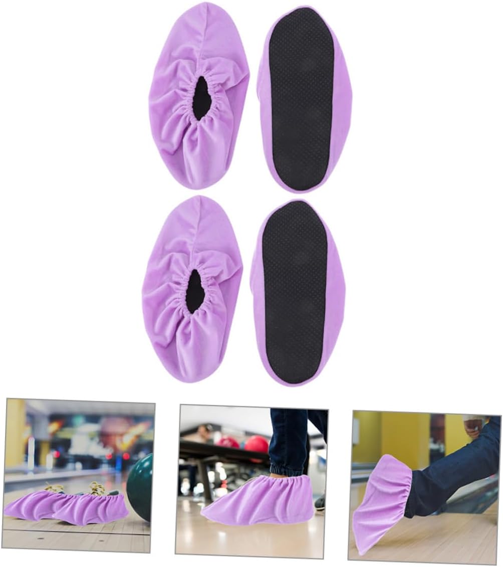 2 Pairs Non Slip Indoor Bowling Shoe Covers Reusable and Washable Durable Booties for Indoor Sports Space Saving Design Adult