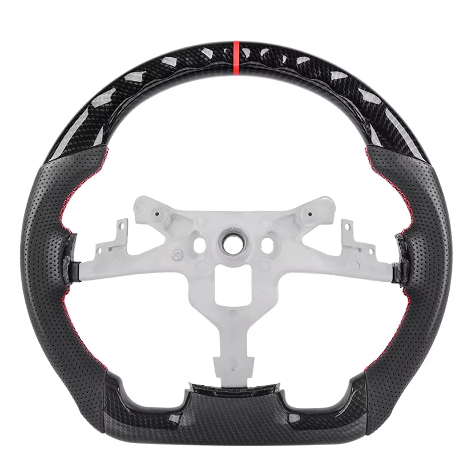 Lenkrad Auto Kompatibel Mit Chevrolet Für Corvette C6 Z06 ZR1 2009 2010 2011 2006 2007 2008 Carbonfaser-Lenkrad, Rennsportrad, Autoteile(Red)