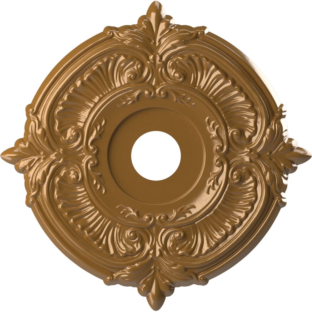 Ekena Millwork CMP19ATDVG Attica Thermoformed PVC Ceiling Medallion (Fits Canopies up to 6 3/4"), 19"OD x 3 1/2"ID x 1"P, Universal Aged Metallic