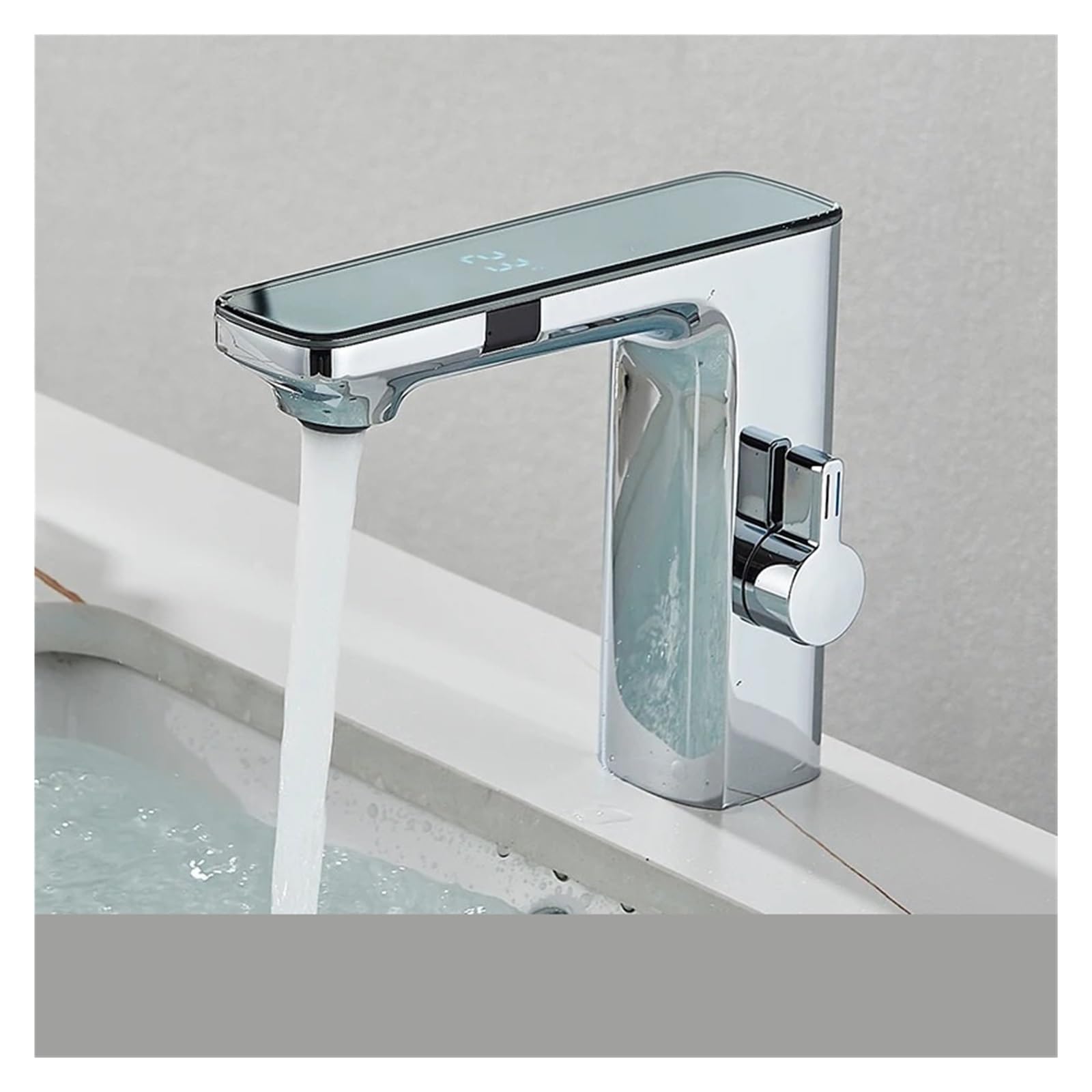 Robinet mitigeur de lavabo à trou unique haut de gamme avec affichage thermique LCD