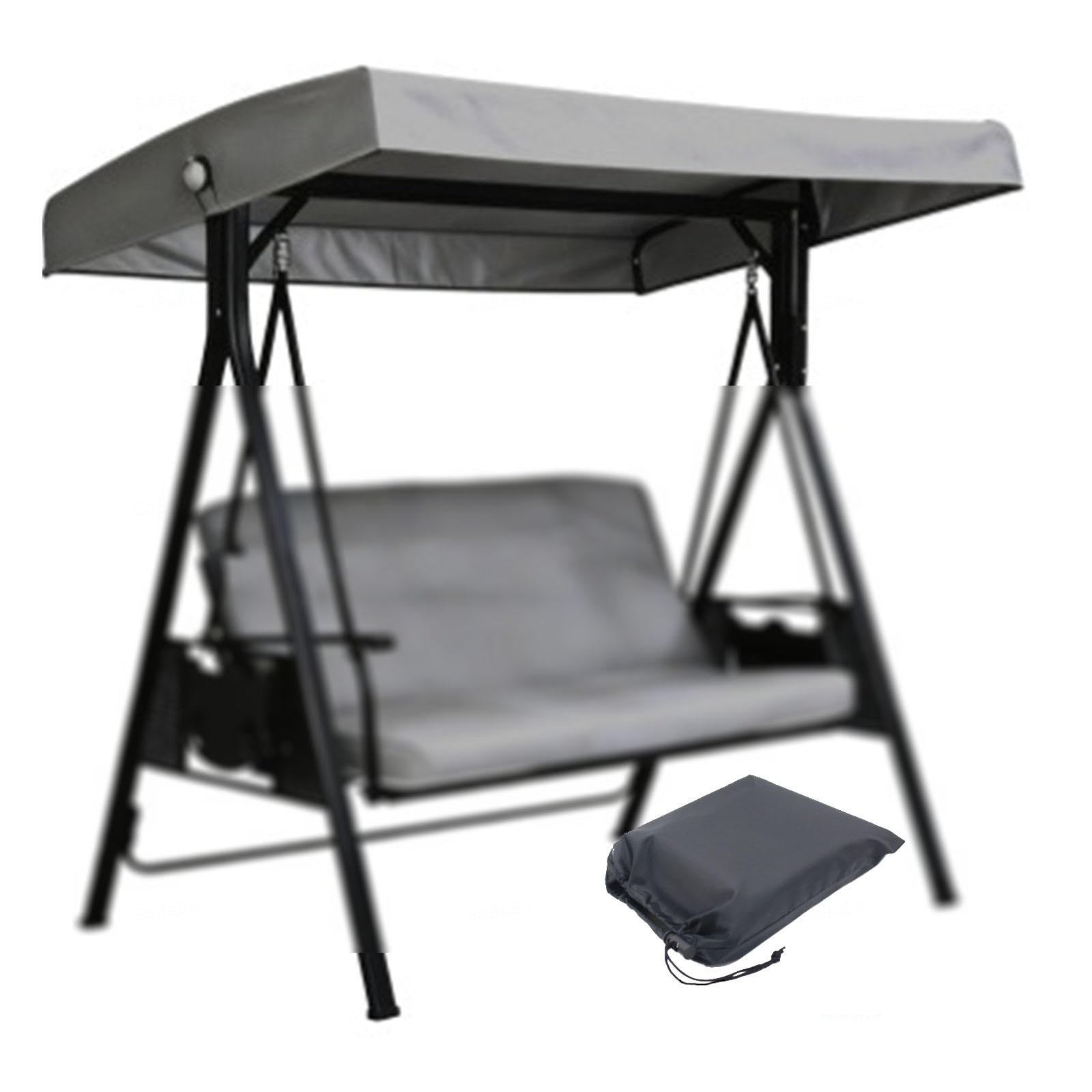 210D Coated Oxford Fabric Canopy for Swing 75 X 47 X 7.8 in Waterproof, UV-resistant Outdoor Awning for Lawn Garden,DarkGray