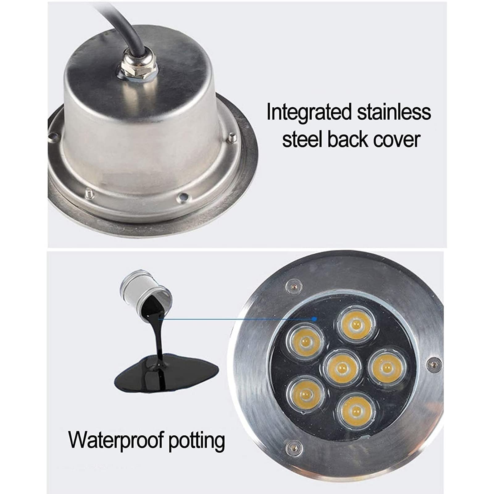 Einbau LED Unterwasserscheinwerfer IP68 Wasserdicht Runde Teichbeleuchtung 24V Niederspannung Edelstahl 304 für Wasserspiele, Brunnenbecken, Teiche, Plätze, Gärten(RGB + Fernbedienung,12W)