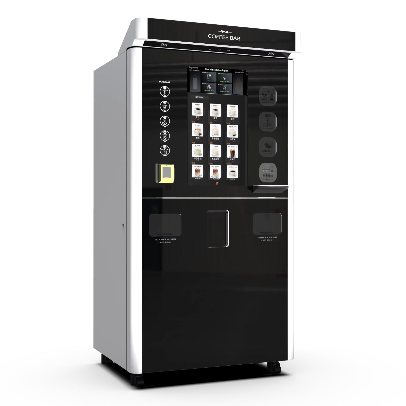 Commercial coffee vending machine fully automatic touch screen espresso machine supports WiFi suitable for offices airports hotels and