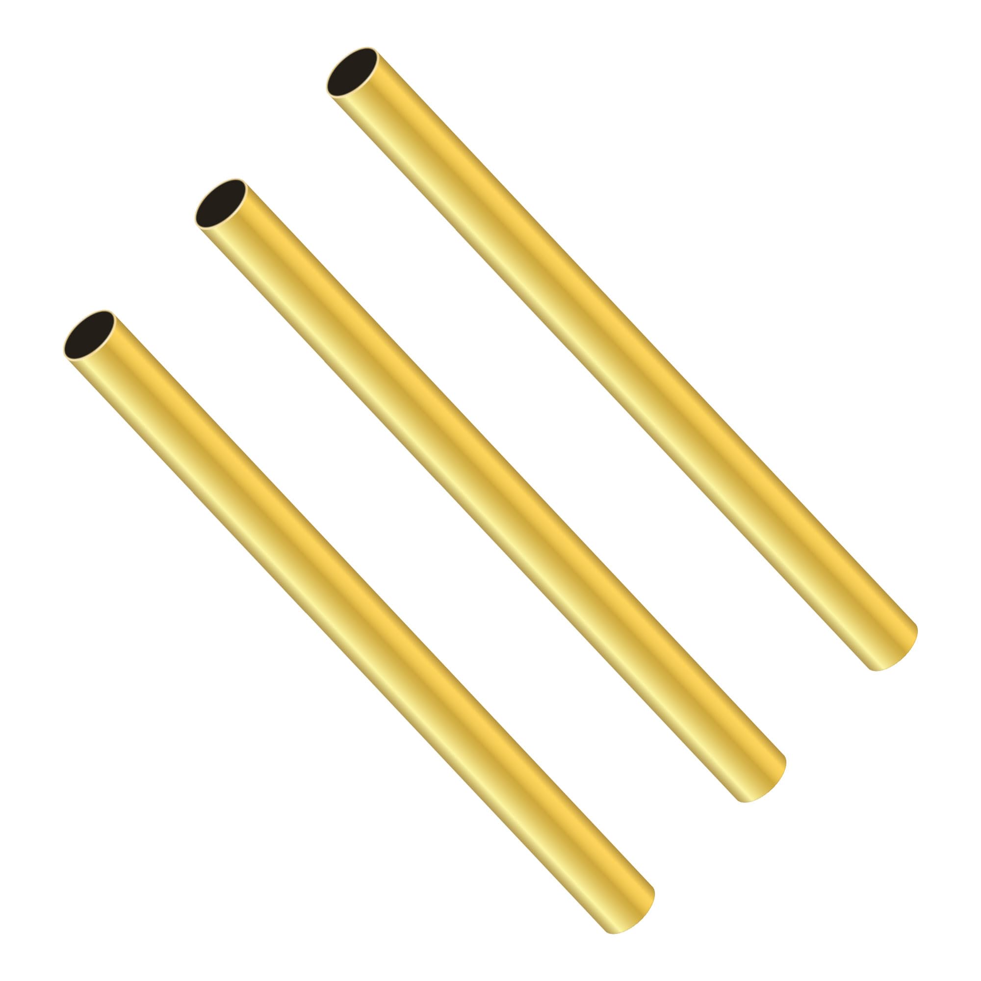 Lavmhab Gold Round Brass Tube 7Mm Od X 0.3Mm Wall Thickness X 200Mm Length, Seamless Round Brass Pipes Tubing For Diy Craft (3 Pcs)