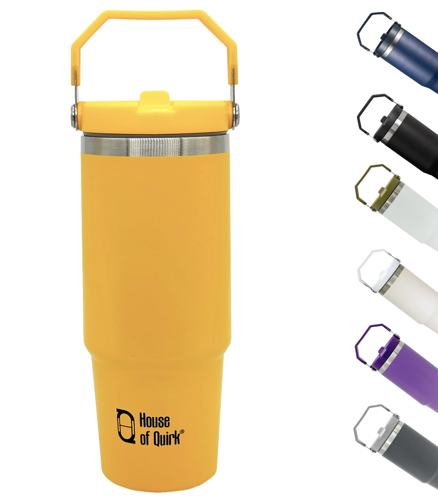 House of Quirk 900ML Stainless Steel Double Vacuum Insulated Tumbler with Lid and Straw for Hot and Cold Beverages - Black (B0D66DMXCL) Amazon Price History, Amazon Price Tracker