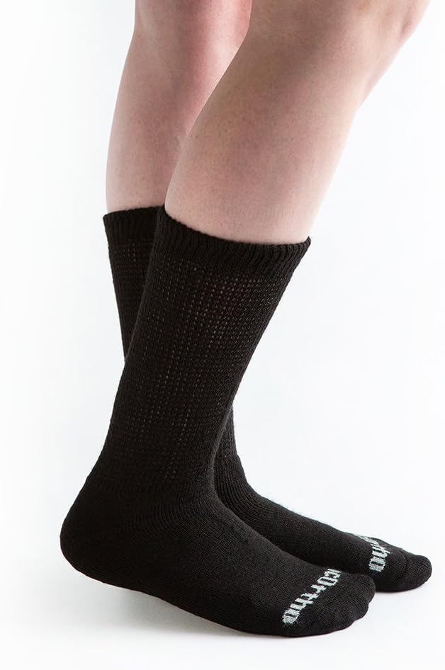 Ultra Soft Loose Fit Diabetic Socks โ Non-Binding Crew Socks for Men & Women, 6 Pairs