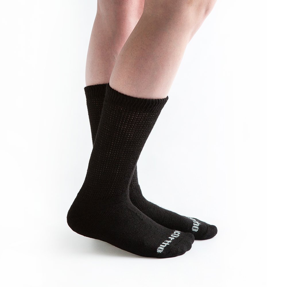 Doc Ortho – Ultra suave Loose Fit diabéticos Calcetines, 3 pares, negro, 10-13