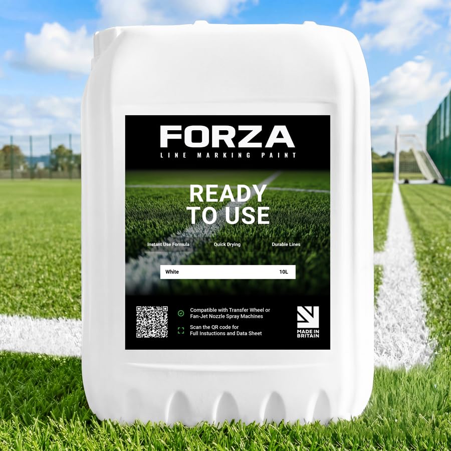 FORZA StadiumMax Grass Pitch Line Marking Paint - 10L | Bulk Buy Options (Pack of 1, Pack of 5 & Pack of 65) | White Paint for Spray Line Marking Machines (Pack of 5)