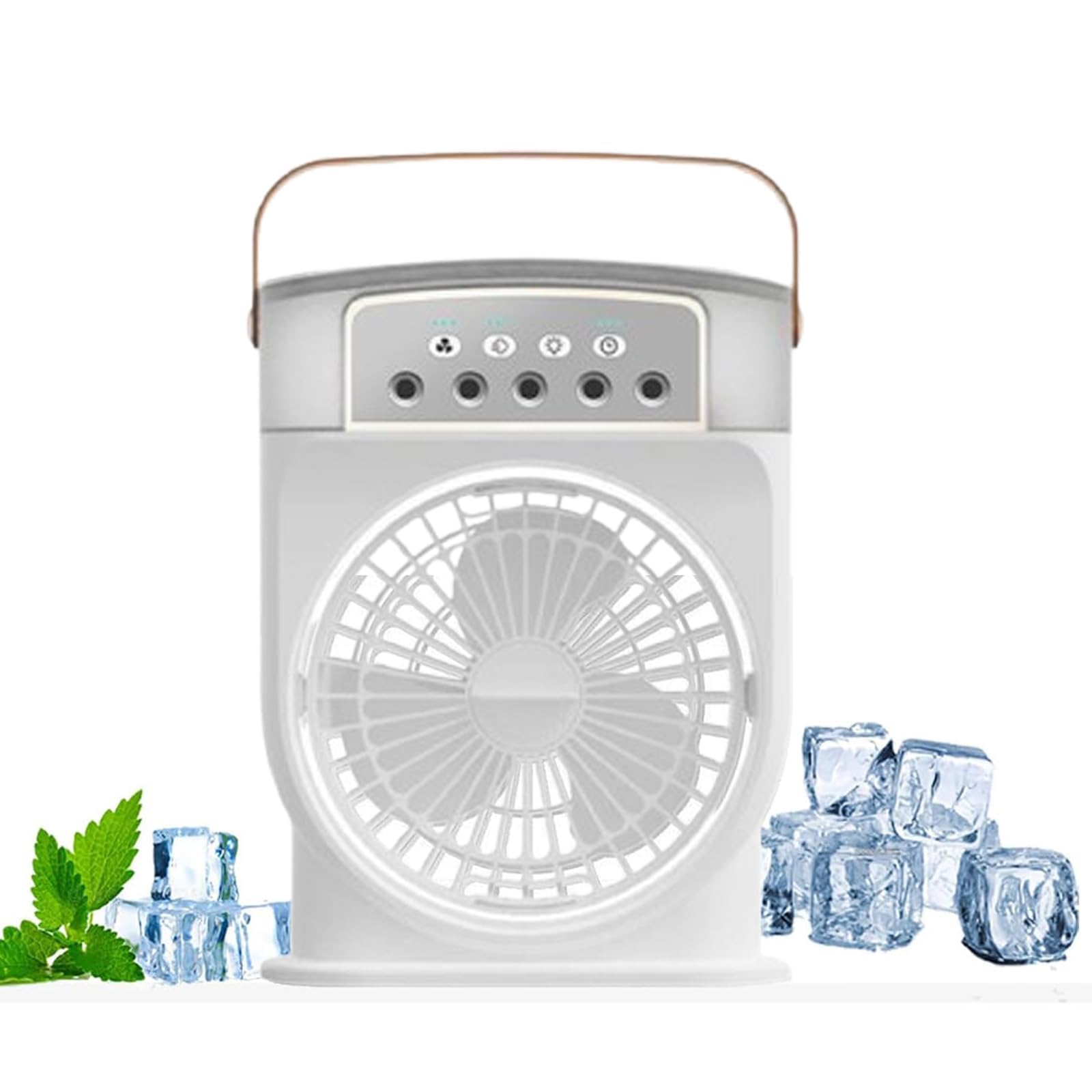 Hfmlu White Polarlux Air Cooler,Airfrost Air Cooler Fan,Polarlux Air Conditioner,Polarlux Ice Fan,Polarlux Portable Cooling Fan With Water,Rechargeable Portable Cooling Misting Fan (White)