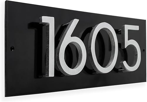 40 opciones de color placa de dirección horizontal moderna flotante de aluminio de 4 pulgadas (4 dígitos) Montague Metal Products