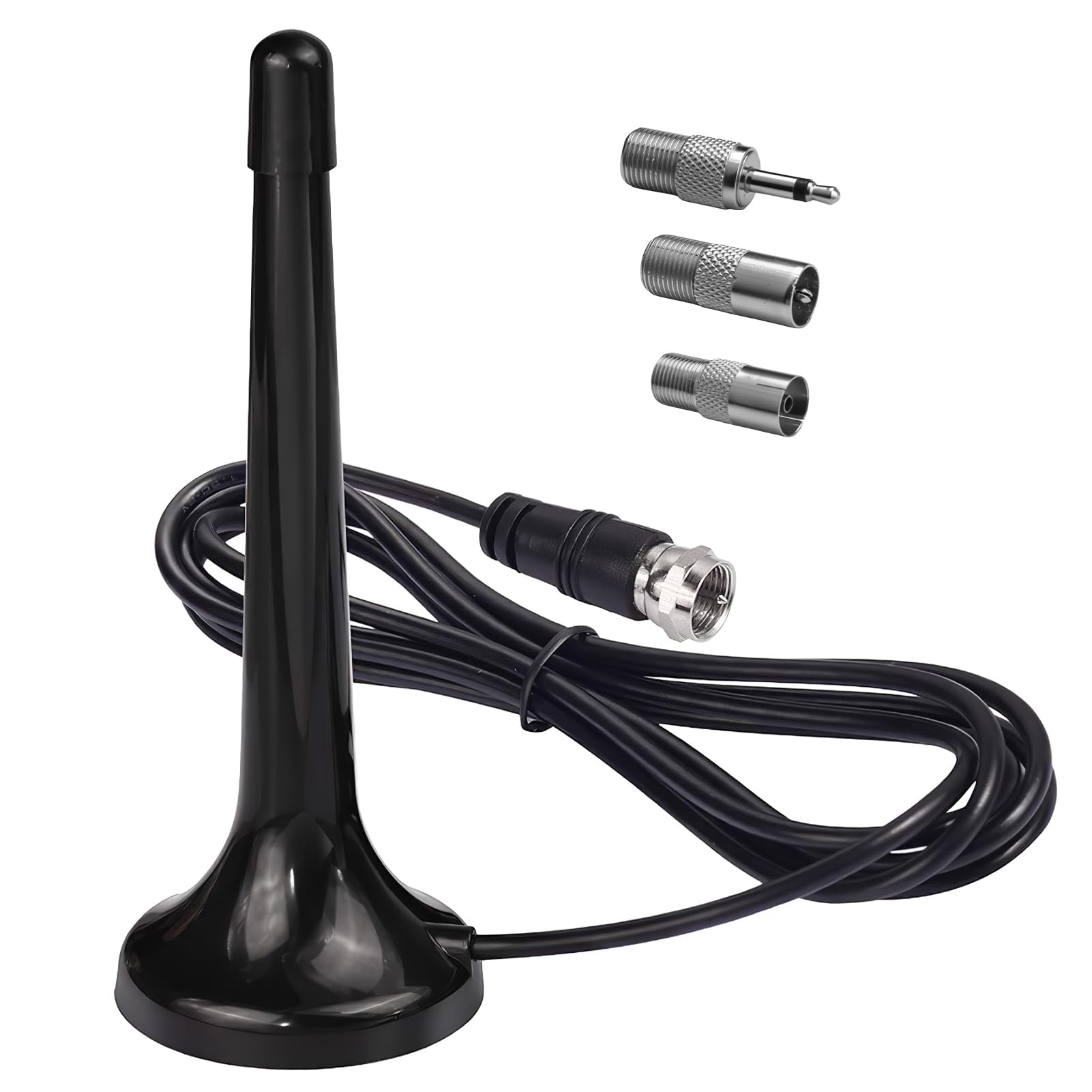 Antenna radio FM DAB+ con base magnetica e cavo da 3m, antenna telescopica 75 Ohm per DAB+ e FM, sistemi HiFi, ricevitori AV, home theater, sintonizzatori stereo, radio portatili
