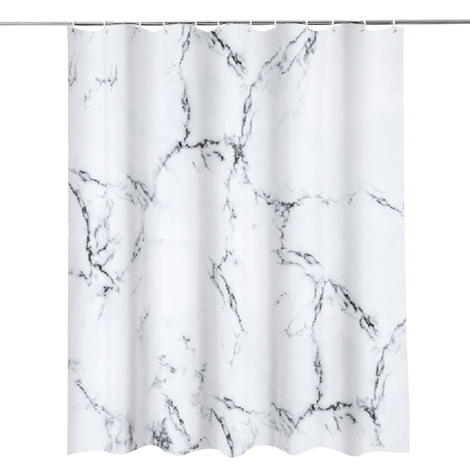 Trimming Shop Marble Shower Curtain for Bathroom - Grey & White, 180x200cm