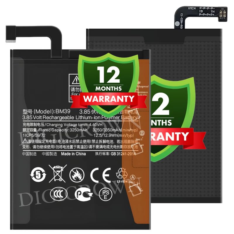 Image of Original BM39 Battery Compatible for Xiaomi Mi 6 (MCE16) - (3350mAh) - 1 Year Warranty DF7