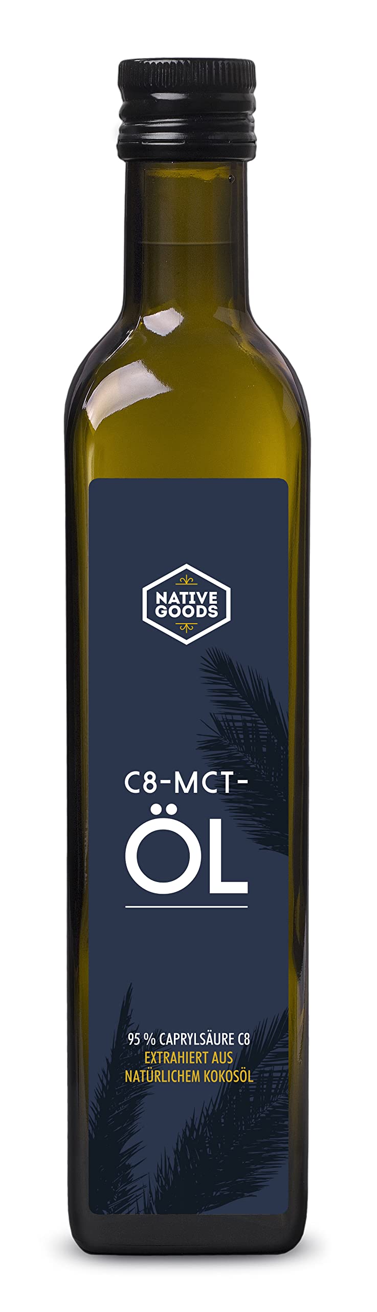 native goods – Bio C8 MCT Öl 500ml – 95% Caprylsäure C8 – Kokos MCT Öl –Bio Kokos Öl – Kokosöl – geschmacksneutral – ideal für low carb & ketogene Ernährung