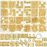 Healeved Hair Jewelry for Braids Accessories 260Pcs Gold Hair Charms Beads Rings Cuff Decorations for Braids Dreadlocks Ponytail Clips