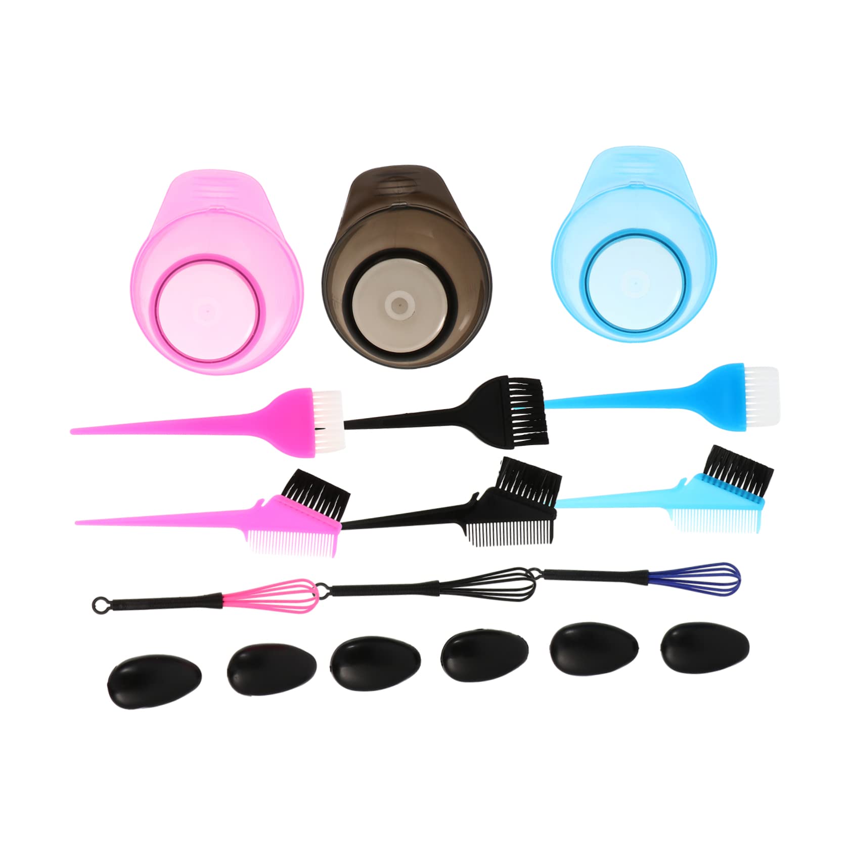 IWOWHERO Essential Hair Dyeing Tools Set 5-piece Kit Bowl Comb Earmuffs Brush Whisk for Salon or Home