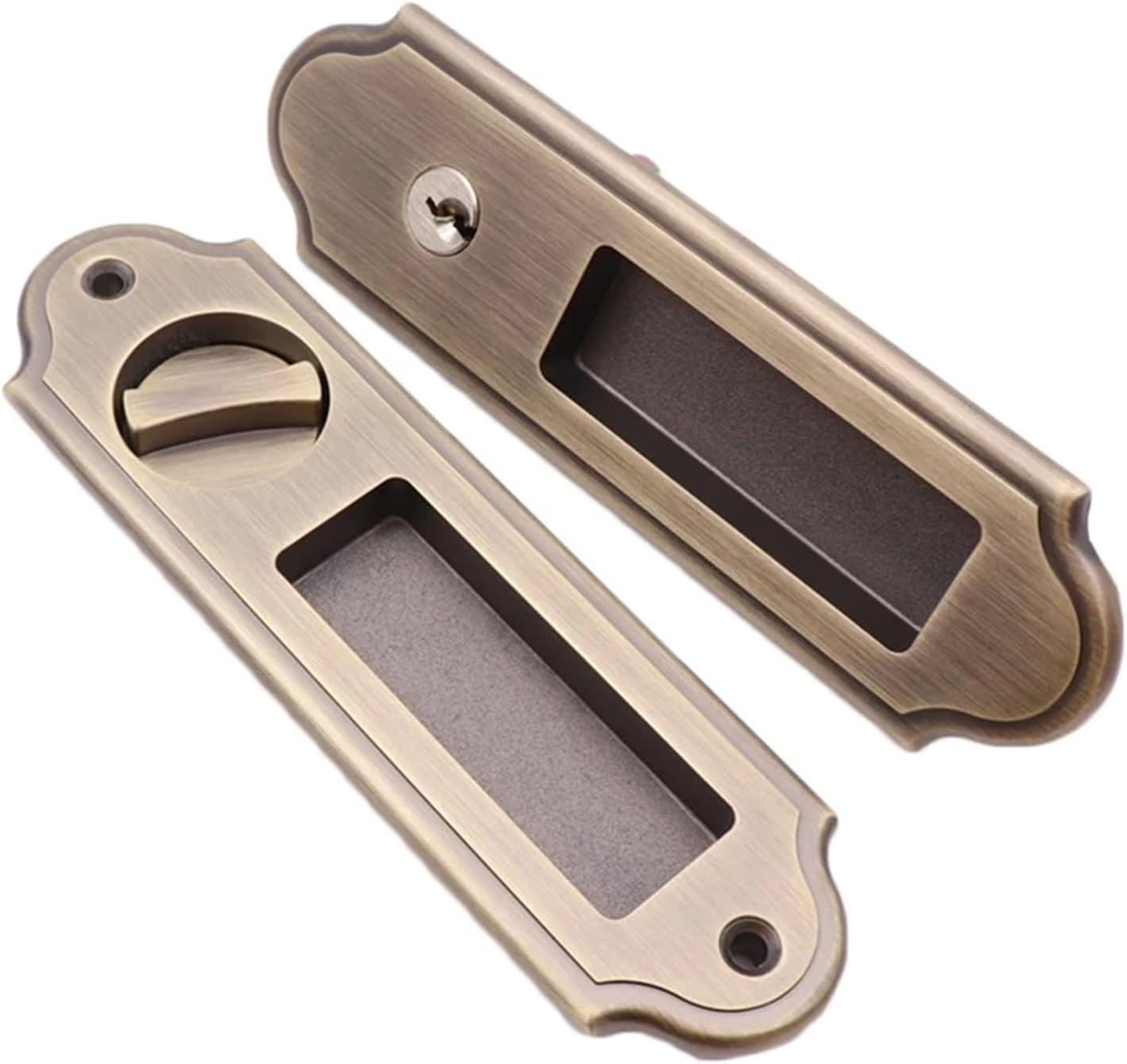 Sliding Door Lock Handle Locks Keyed Privacy Door Door Lock 1Pcs(Maroon)