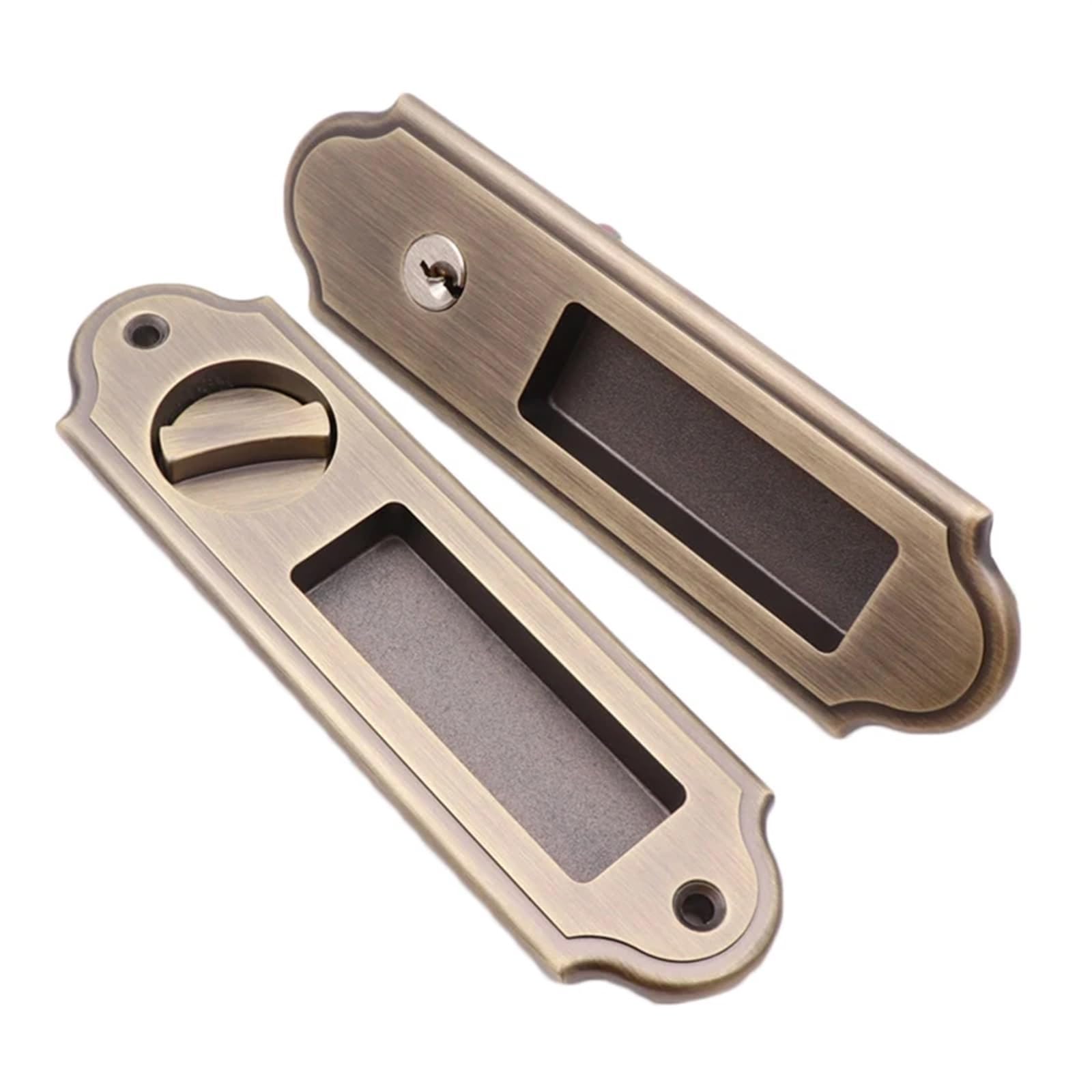 Serrure de porte coulissante de haute précision en bronze de style traditionnel