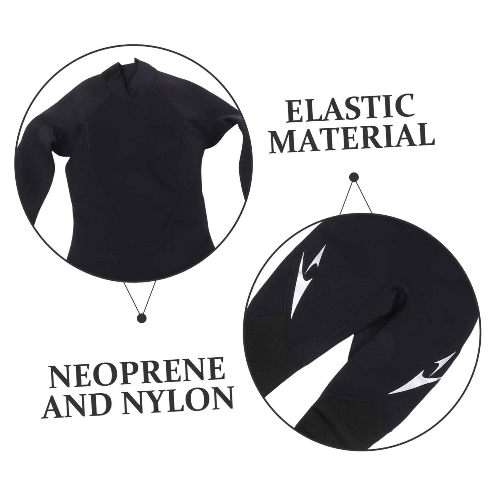 Damen Neoprenanzug EIN Stück mit Langen Ärmeln, Schwarz, L, 50-57kg