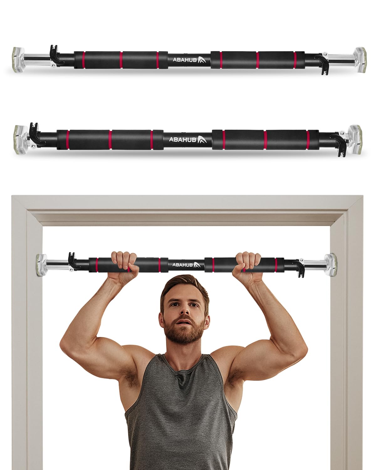 Barre de Traction Porte Réglable 65-100cm sans Vis