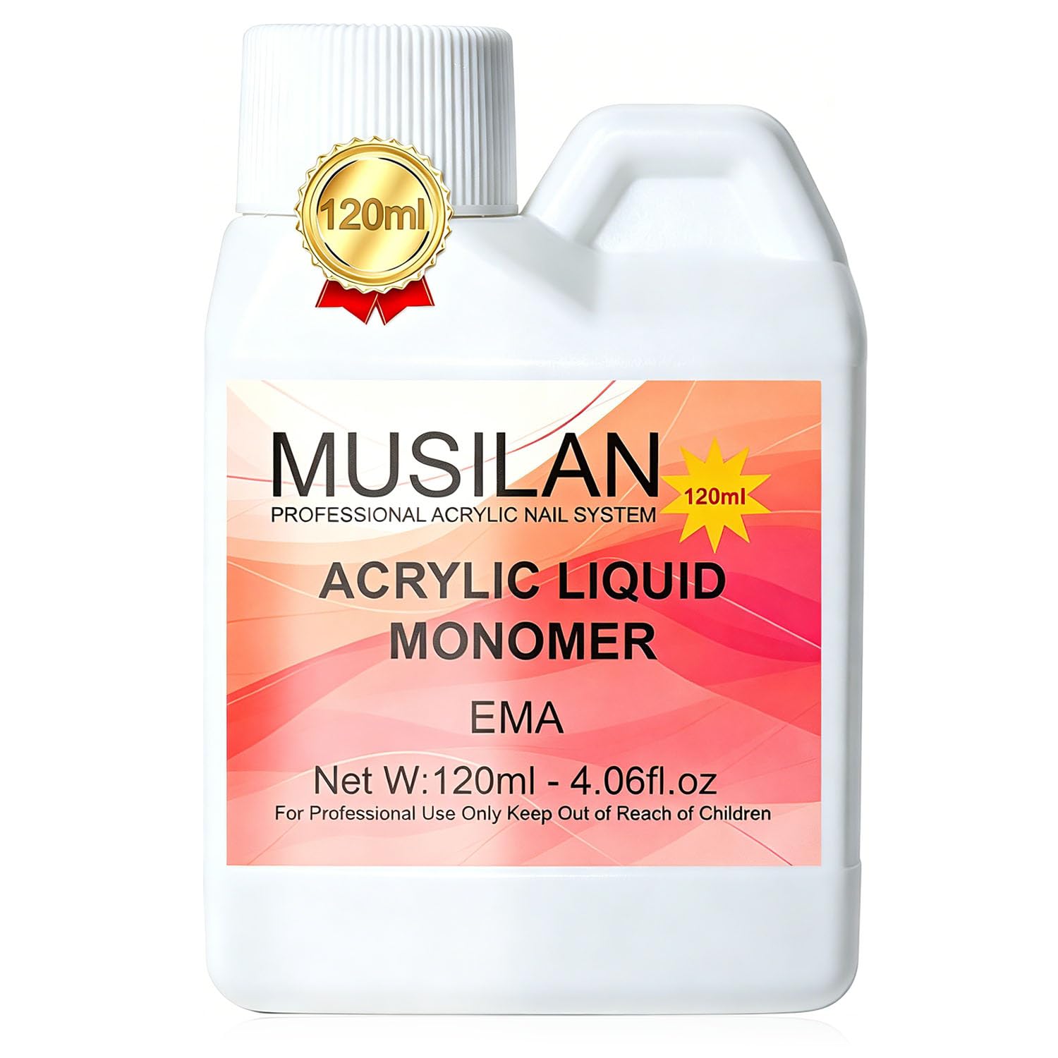 MUSILAN Płyn akrylowy do paznokci, 120 ml, monomer EMA, akrylowy płyn do paznokci akrylowych, super mocny, nieżółknący, zestaw do stylizacji paznokci dla początkujących i studyjnych