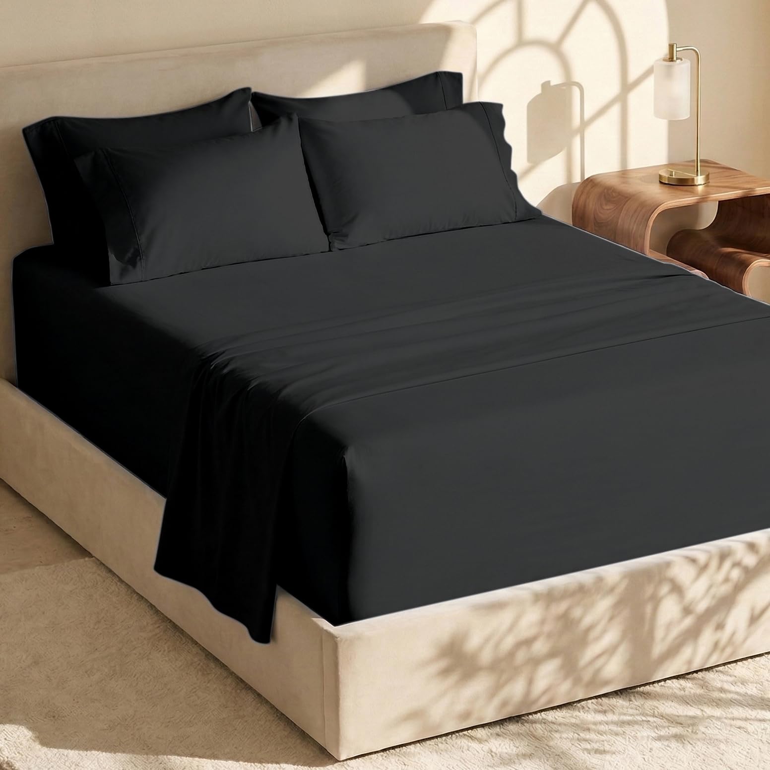 Hearth & Harbor Extra Deep Pocket Queen Sheets Sets - Fits Mattress 18-24 Inches Deep