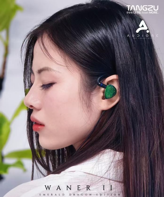 Image of TANGZU Wan'er S.G II Jade Dragon in Ear Monitor, Gaming IEM Earphones, HiFi Wired Earphones with Silicone Headphone Organizer, Tang Sancai Wide Bore Eartips, Tangle-Free Detachable Cable(3.5mm