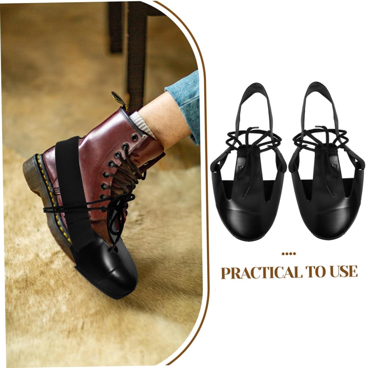 LIFKOME 2pairs Safety Shoes Toe Caps Men Women Shoe Covers Nonslip Reusable Overshoes Protection for Construction