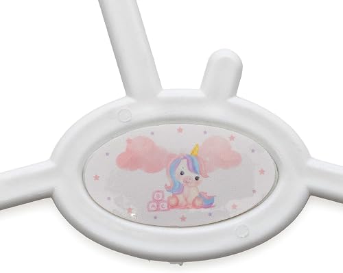 White Plastic Baby Hanger with Unicorn Design (30 Hangers) (Baby Hangers Unicorn design)