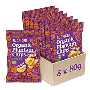 el origen Bio Kochbananen Chips mit Paprika 8er Pack, 8 x 80g