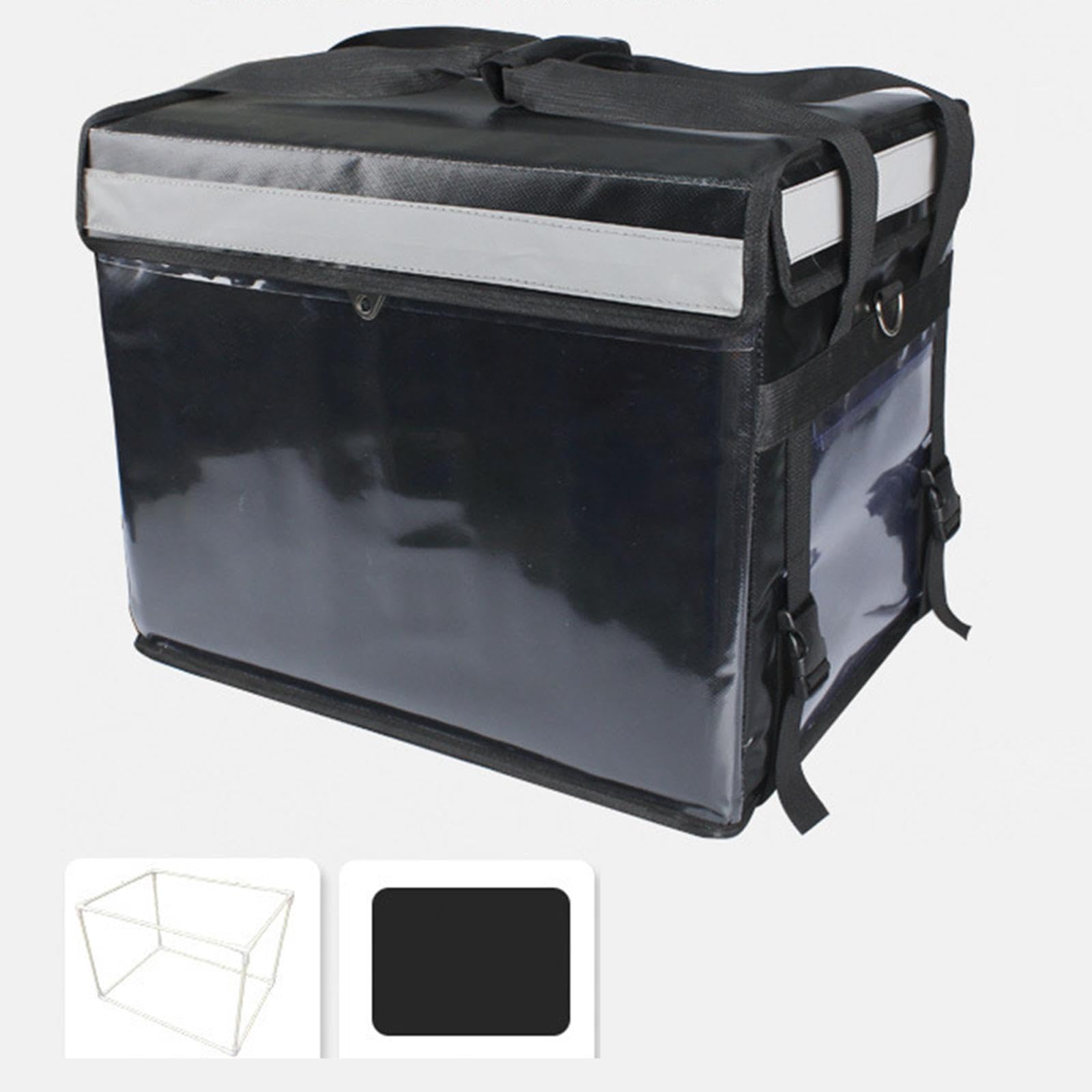 Mochila de Reparto Isotérmica, Caja de Reparto, Reforzada Y con Bolsillos, Mochila para Pizza, Transportín de Alimentos para Actividades Al Aire Libre, con Soporte, Individual