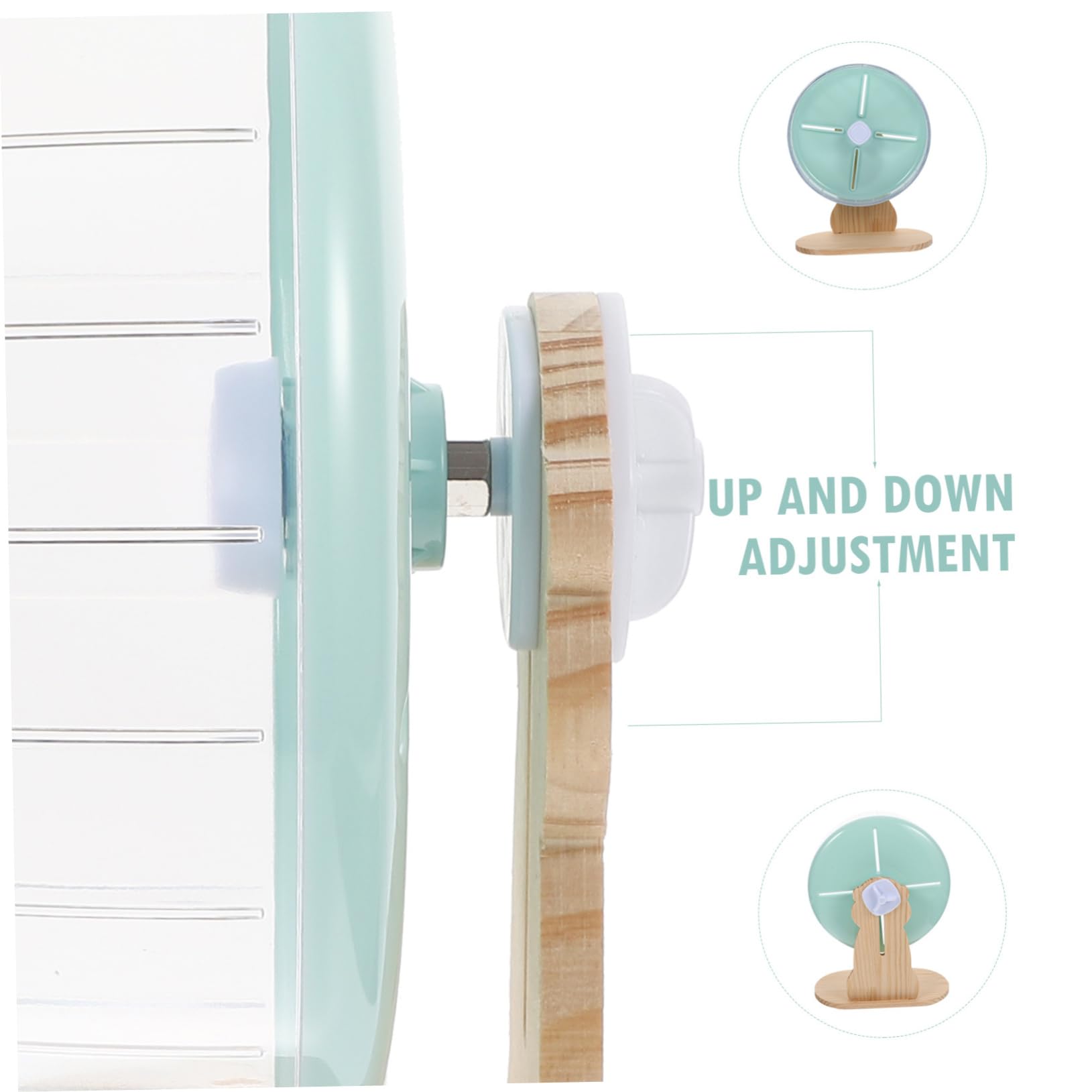 Mikikit Rueda de Hámster Silenciosa de 20 Cm Base de Madera Abs, Pequeña y Estable para Ejercicio de Animales Pequeños en Jaulas de Mascotas