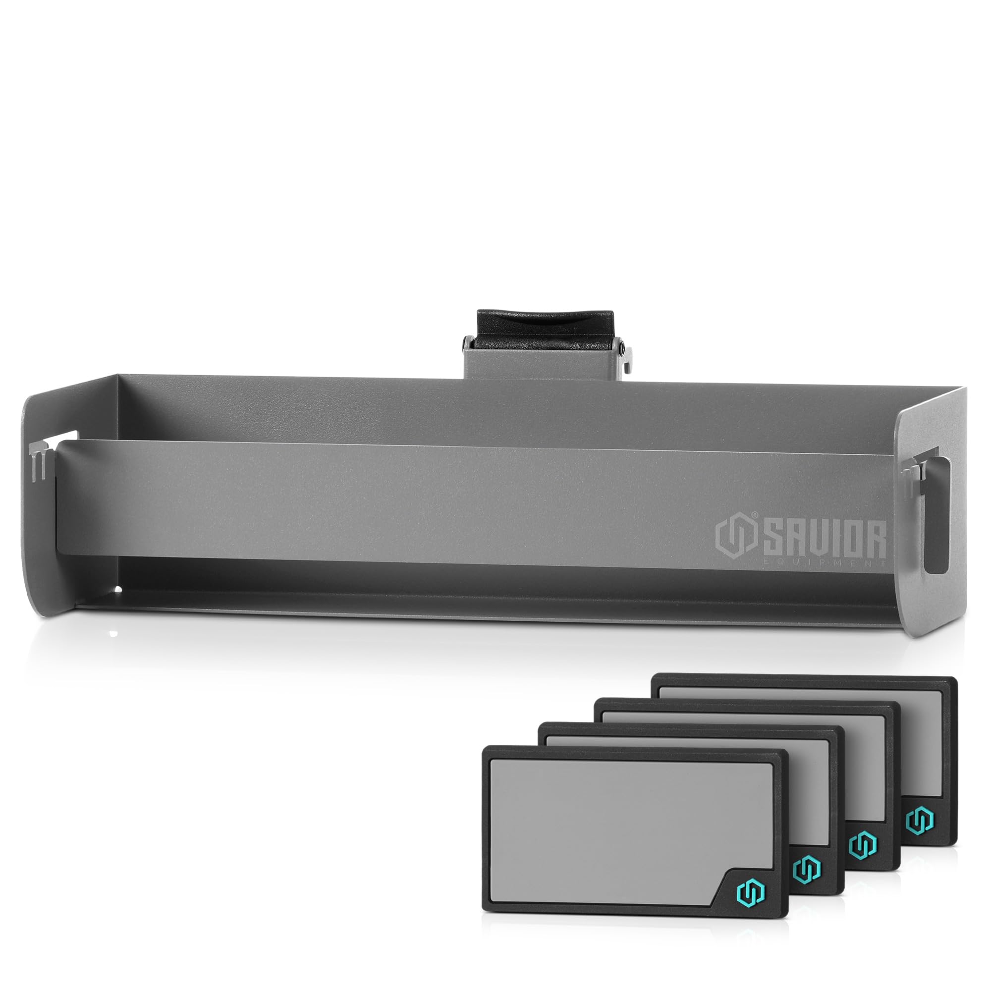 Savior EquipmentWall Rack System Universal Magazine Rack Holder Slat Wall Mount Display Organizer Hanger, Adjustable to Fit Most 9MM .45 Pistol 5.56 .308 Rifle Mags, Heavy-Duty Steel Construction
