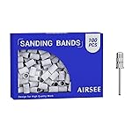 AIRSEE Sanding Bands for Electric Nail Drill 100 Piece Set 240 Grit Fine Acrylic File Attachments Professional 1 Sander Mandrel Bit Beauty Salon Accessories Manicure and Pedicure Finger Callus Zebra