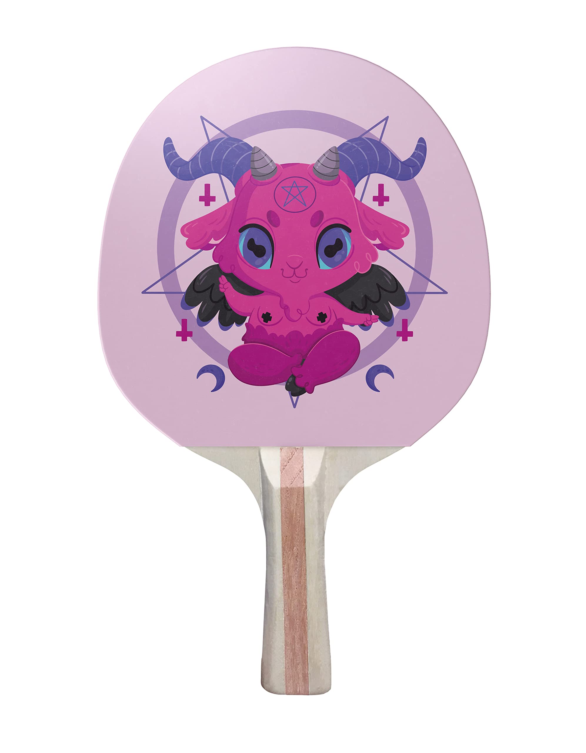 TigerTail Sports Baphomet Colorful Design Ping Pong Paddle, Premium 5 Ply Table Tennis Racket (Black on Back)