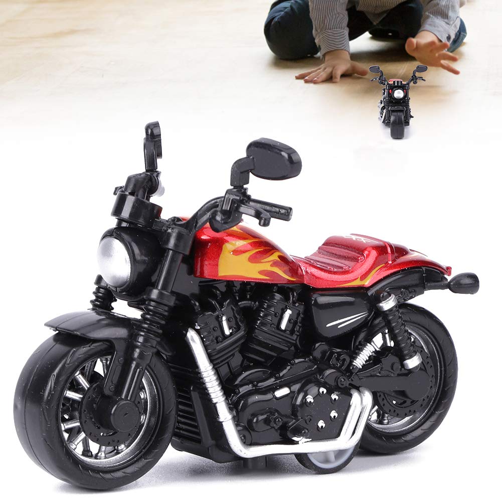 Aluminiowa zabawka motocyklowa Wysoka symulacja Model motocykla Pojazd typu pull-back Zabawka dla dzieci Zestaw prezentowy z zabawkami intelektualnymi (czerwony)