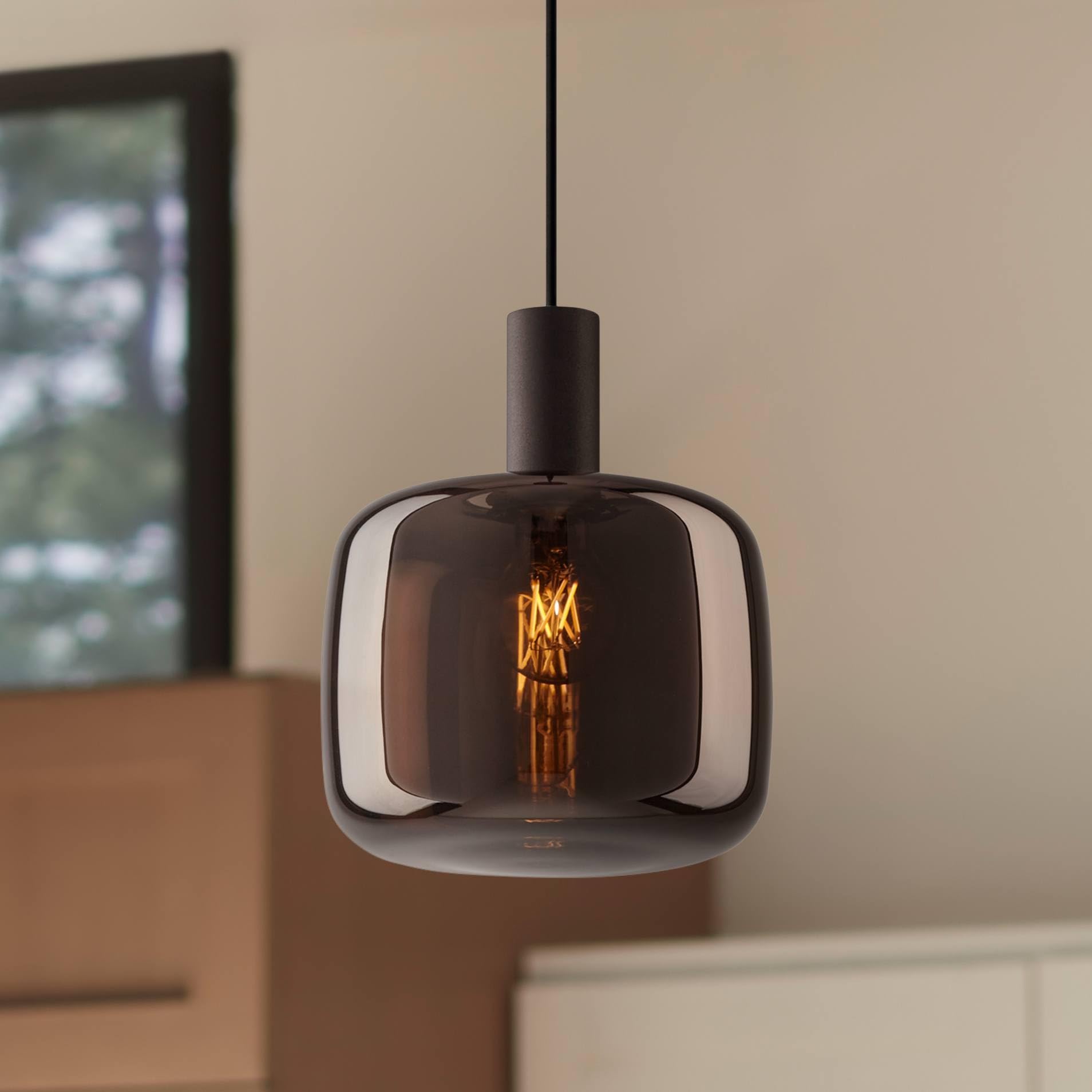 Possini Euro Design Janna 7 1/2" Modern Pendant Ceiling Light Fixture Dining Room Over Table Kitchen Island Foyer Hanging Round Brown Matte Coffee