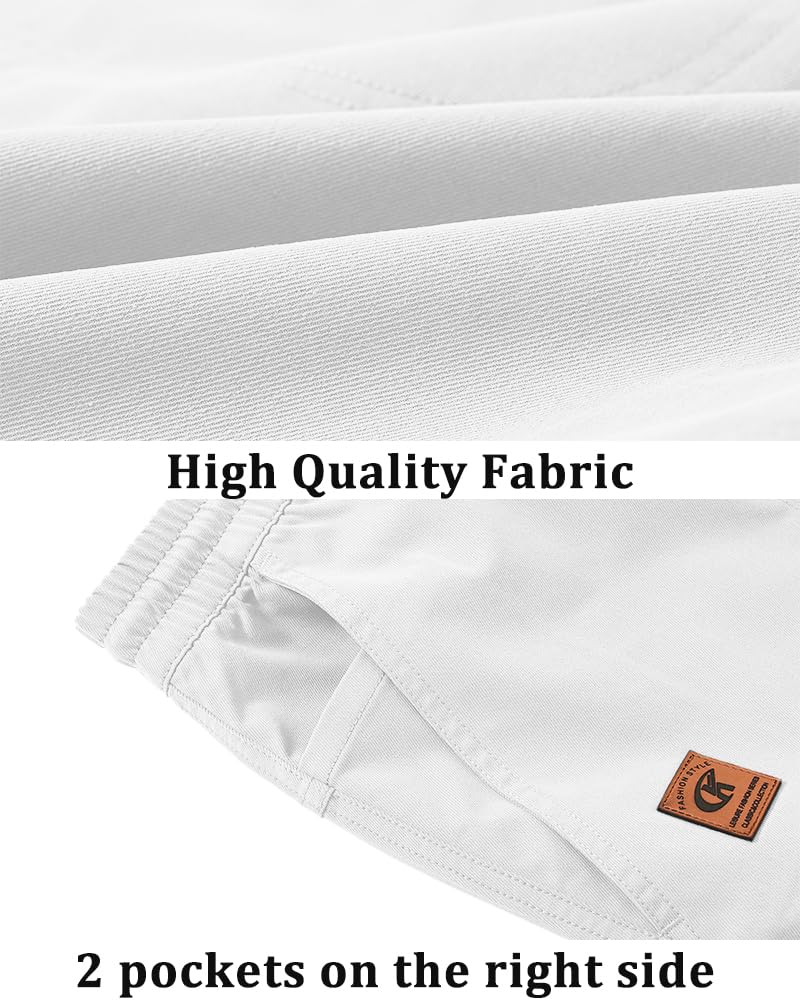 Huayuzh Pantaloni corti da uomo estivi cargo chino cotone elasticizzato per il tempo libero elastico in vita con tasche