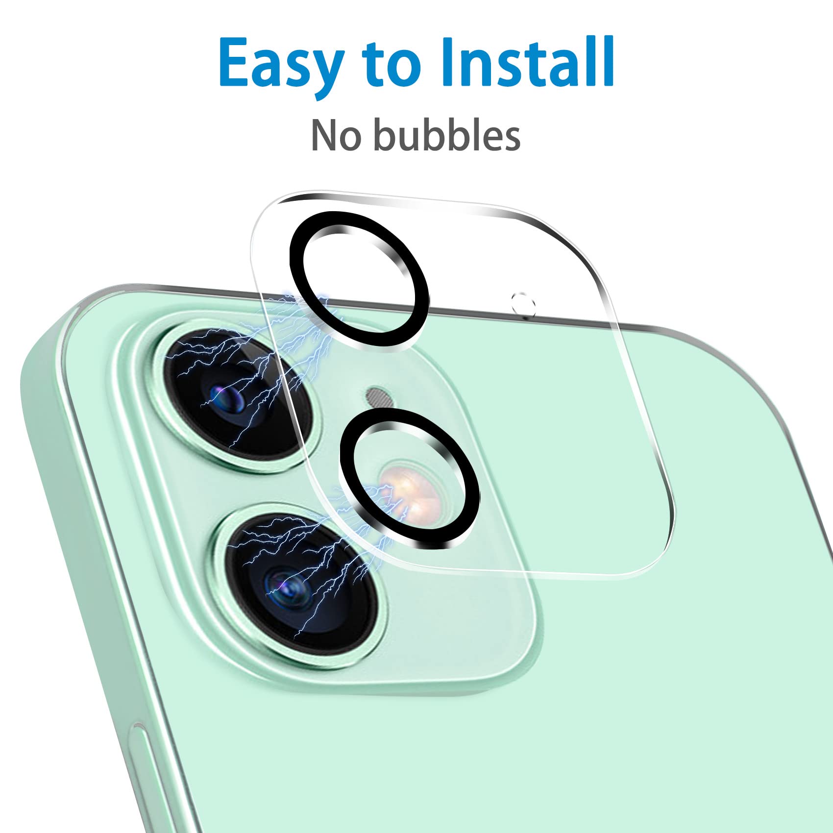 【3 sztuki】Osłona obiektywu aparatu Dengduoduo do iPhone'a 11 i iPhone'a 12 Mini, Ultra HD, szkło hartowane, twardość 9H, odporne na zarysowania, przyjazna dla etui, łatwa w instalacji [nie wpływa na