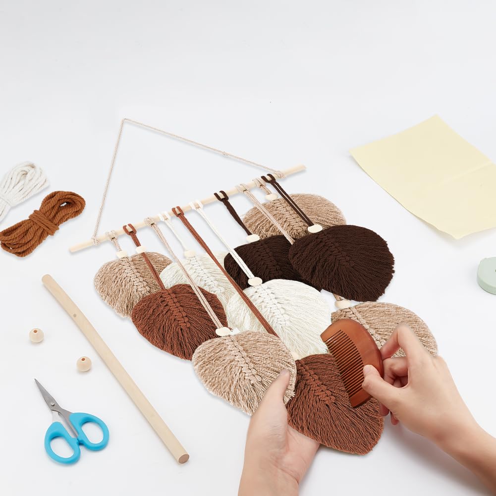 FREEBLOSS Set Macramé Feuille Kit Feuille Macramé Kit de Suspension Murale Macramé Feuille Kits de Macramé pour Débutants Tapisserie de Feuilles de Macramé Boho Macramé Tapisserie