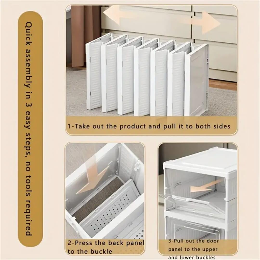 BDIT ACCESORI Scatole per scarpe - Organizer per scarpe in plastica, 6 scatole portaoggetti in plastica rigida trasparente, scarpiera impilabile con porta magnetica, organizer per scarpe armadio.
